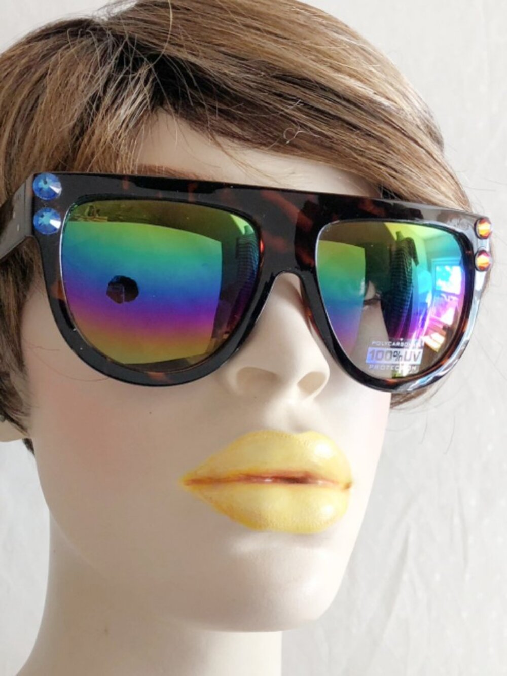 Tortoiseshell Acetate Flat Top Aviator Sunglasses